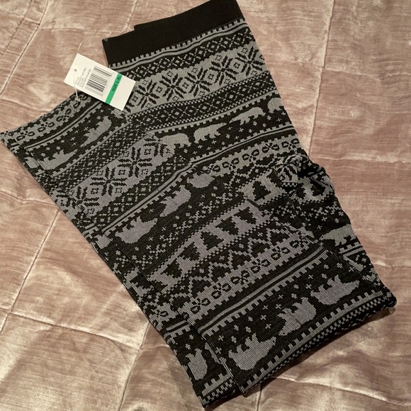 Wallflower Fleece Lined Leggings/Tights Polar Bear, Xmas Tree Design  FIRM PR - Picture 1 of 4